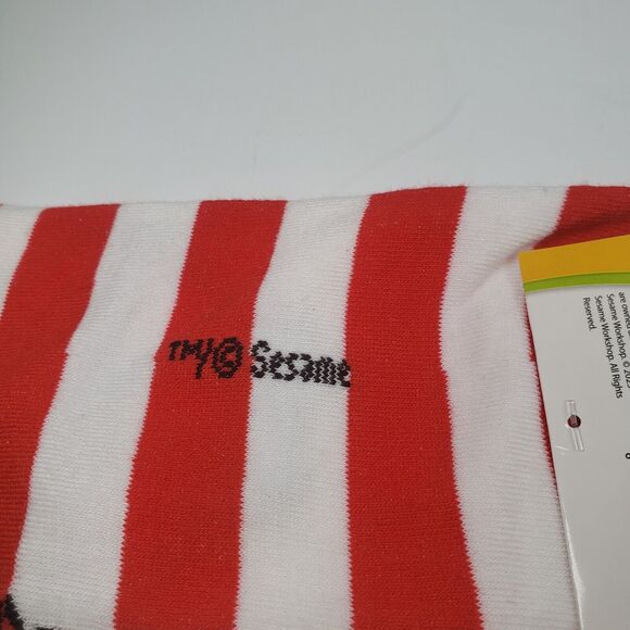 Sesame Street Elmo Face Red White Strip Ankle High Socks Woman 9-11 - Picture 10 of 12